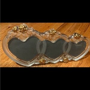 Mikasa triple heart vintage glass picture frame